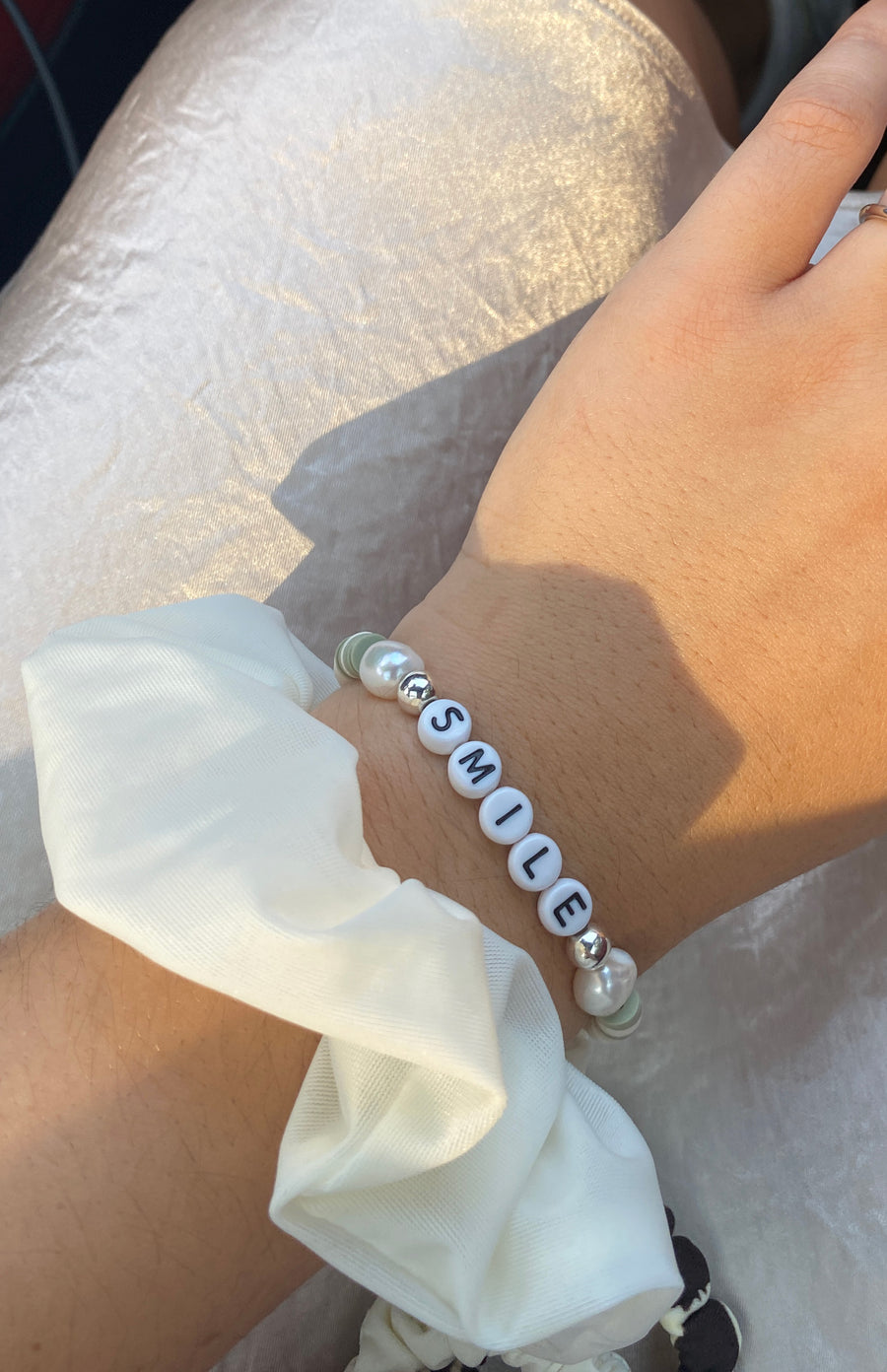 Recycled White Scrunchie