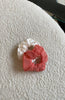 Ivory and Coral Mesh Scrunchie